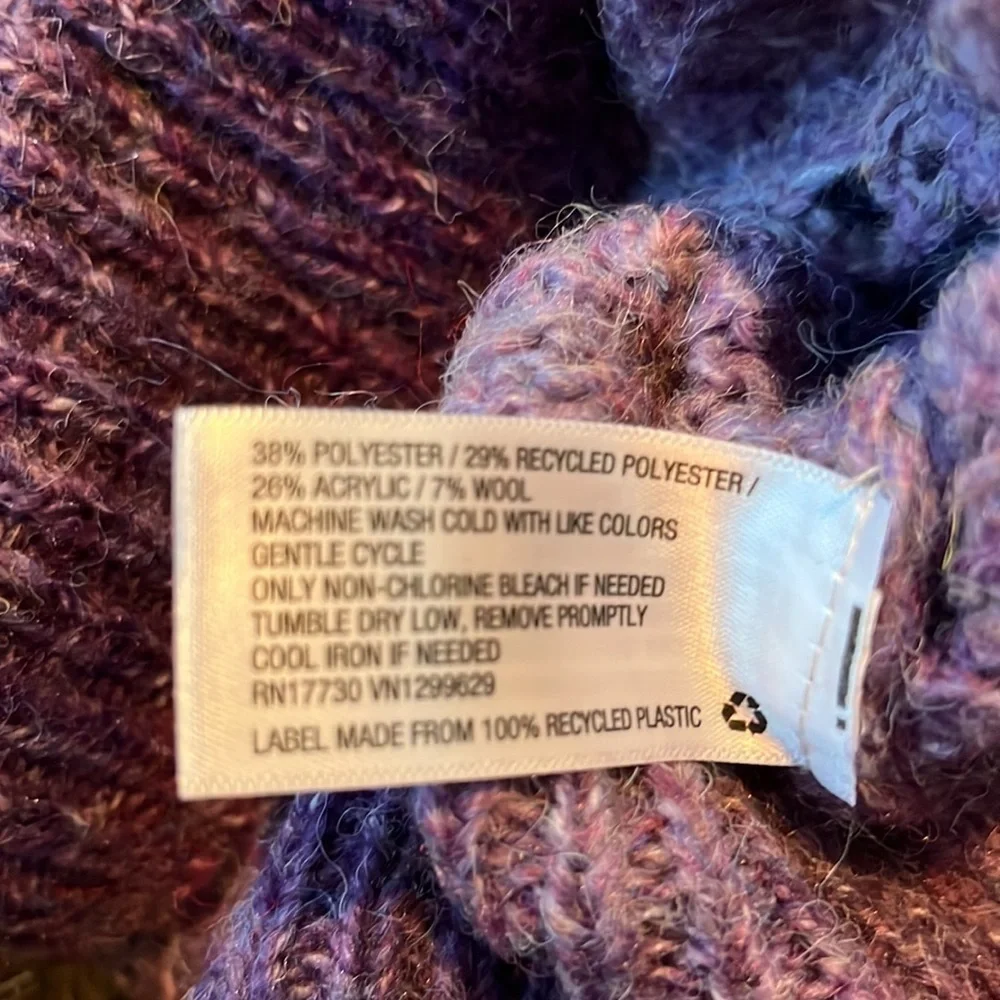 KNOX ROSE women's marled purple/blue ombre wool blend sweater NWT